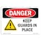 Signmission OSHA Danger Sign, Keep Guards In Place, 24in X 18in Decal, 24" W, 18" H, Landscape OS-DS-D-1824-L-1388 - alternate 1